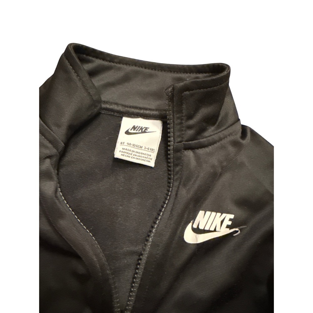 Nike Tracksuit Set 4T Black White Logo Jacket Pants Kids Activewear - Picture 3 of 4